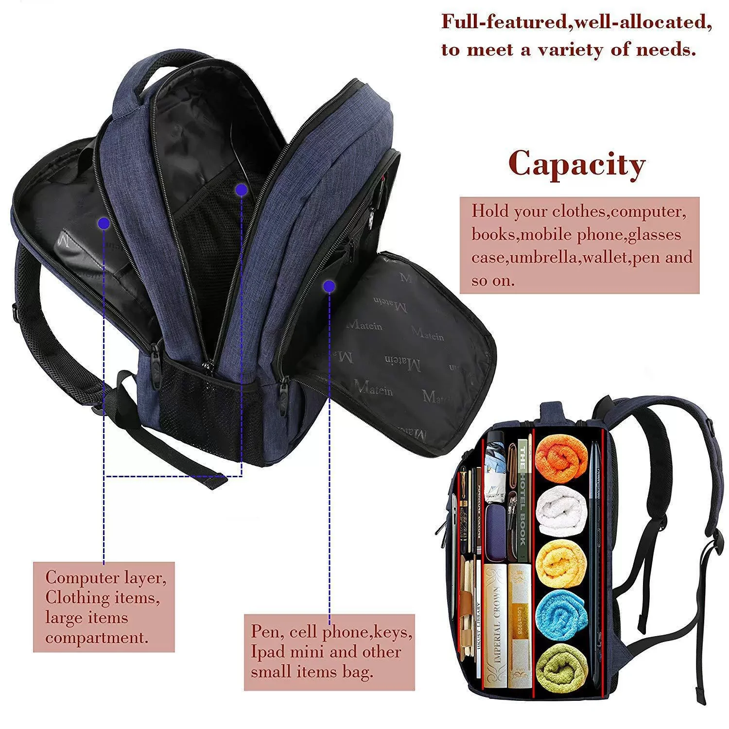 Men's High-End Large-Capacity Business Backpack Travel Laptop Backpack ZK415 - Image 4