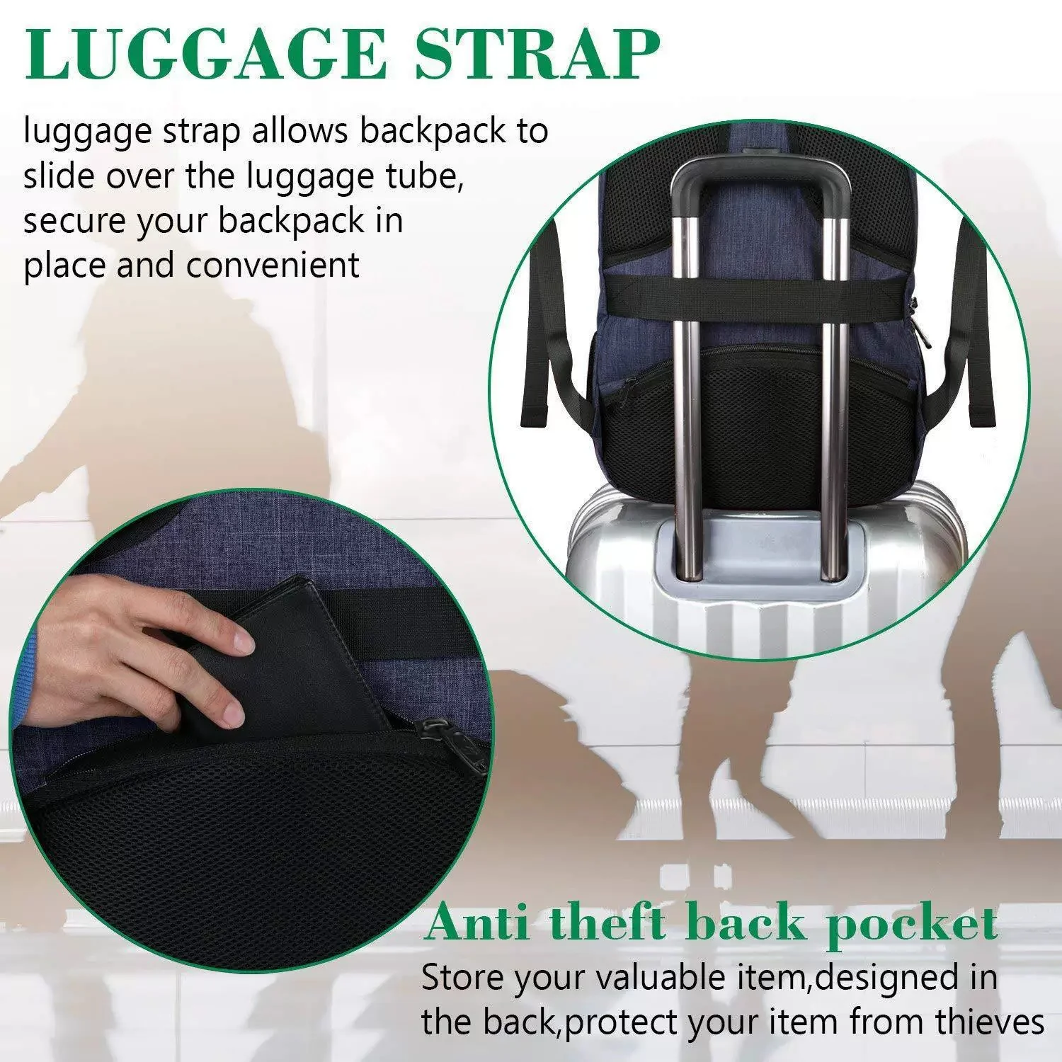Men's High-End Large-Capacity Business Backpack Travel Laptop Backpack ZK415 - Image 5