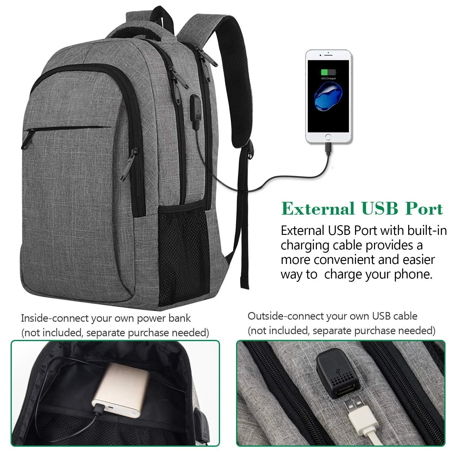 Men's High-End Large-Capacity Business Backpack Travel Laptop Backpack ZK415 - Image 4