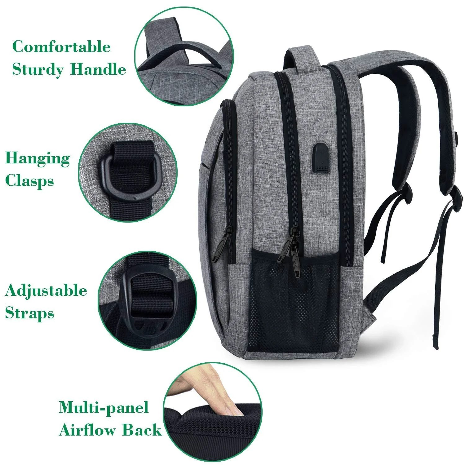 Men's High-End Large-Capacity Business Backpack Travel Laptop Backpack ZK415 - Image 6