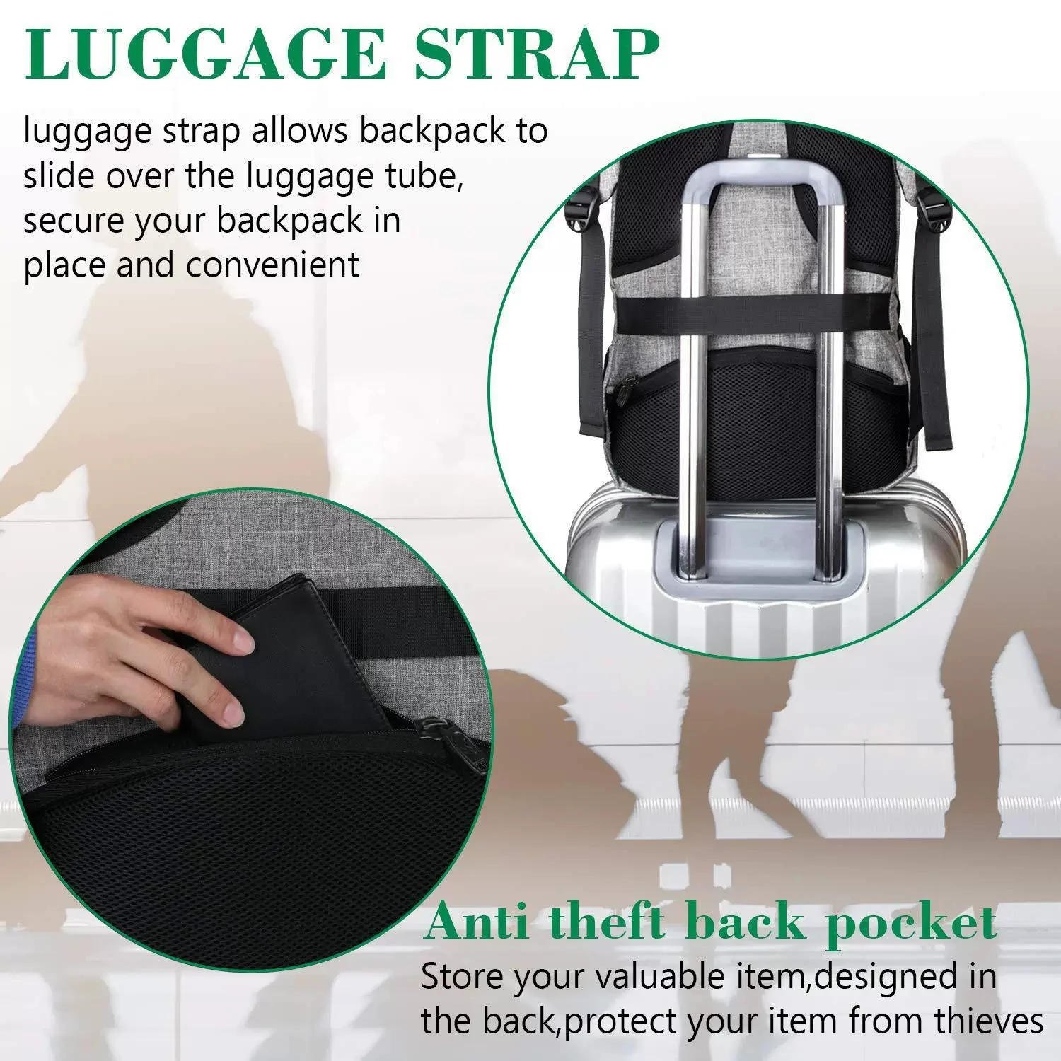 Men's High-End Large-Capacity Business Backpack Travel Laptop Backpack ZK415 - Image 7