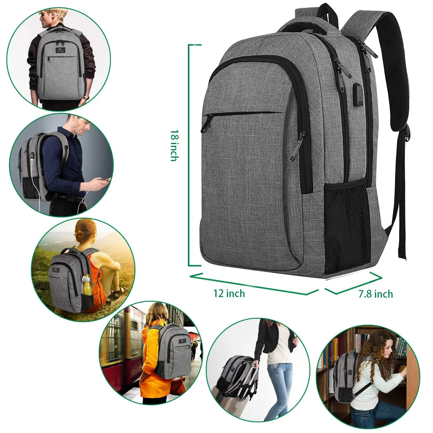 Men's High-End Large-Capacity Business Backpack Travel Laptop Backpack ZK415 - Image 8