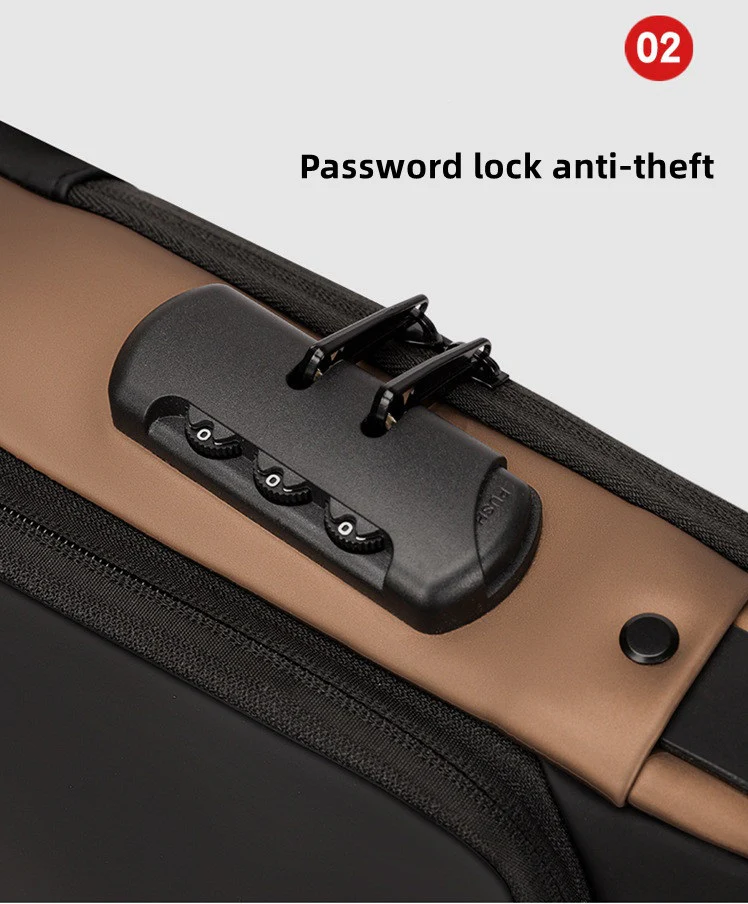 Men's Sleek Anti-theft PU Leather Crossbody Bag - USB Charging, Stylish Print & Zip Closure 4109 - Image 12