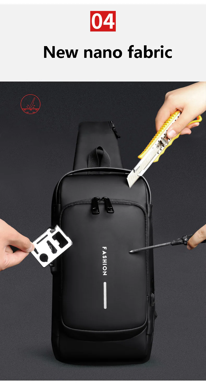Men's Sleek Anti-theft PU Leather Crossbody Bag - USB Charging, Stylish Print & Zip Closure 4109 - Image 13