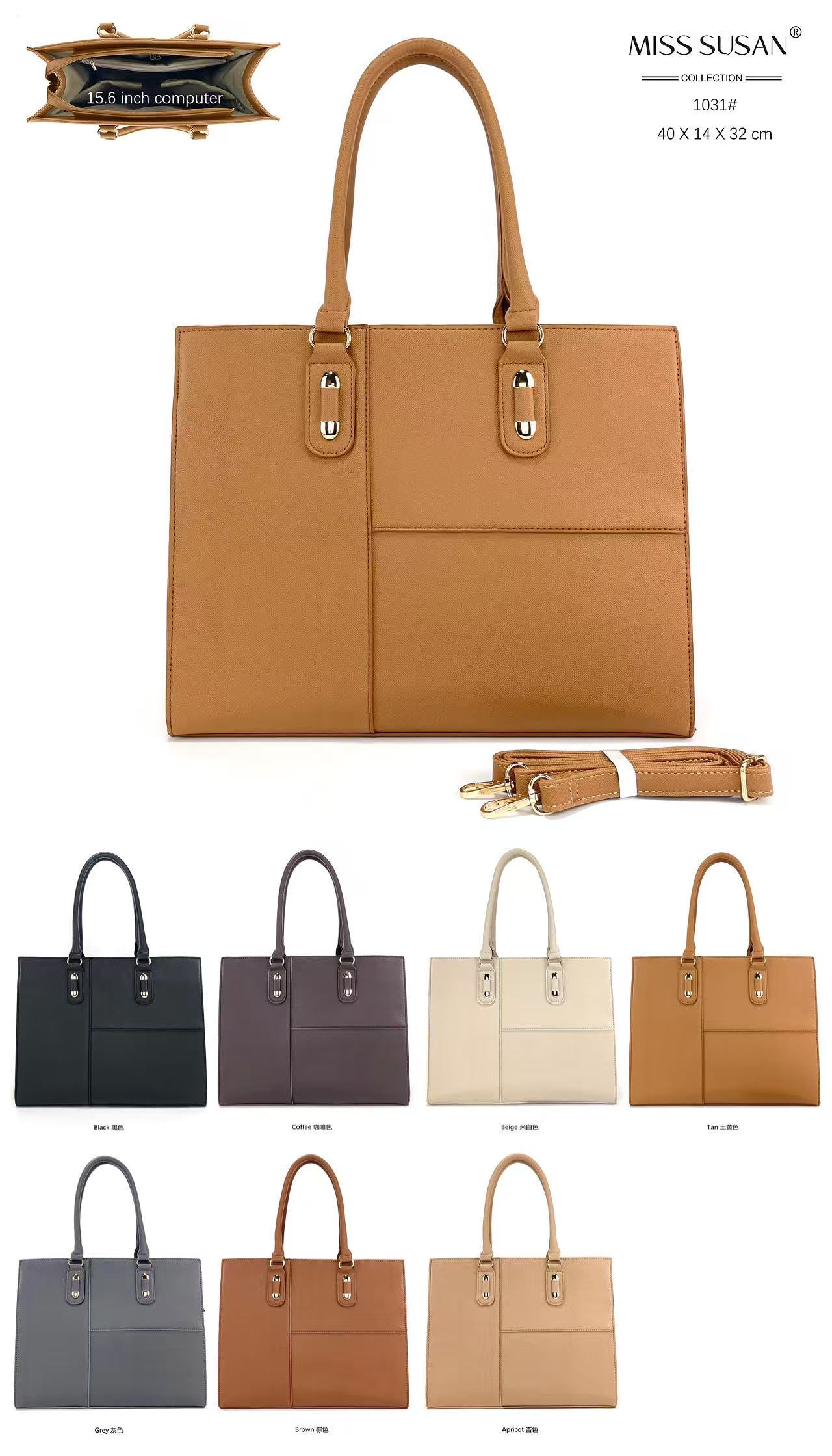 Miss Susan 15.6 Inch  Tote Bag – Stylish Women Work & Office Handbag 1031 - Image 2