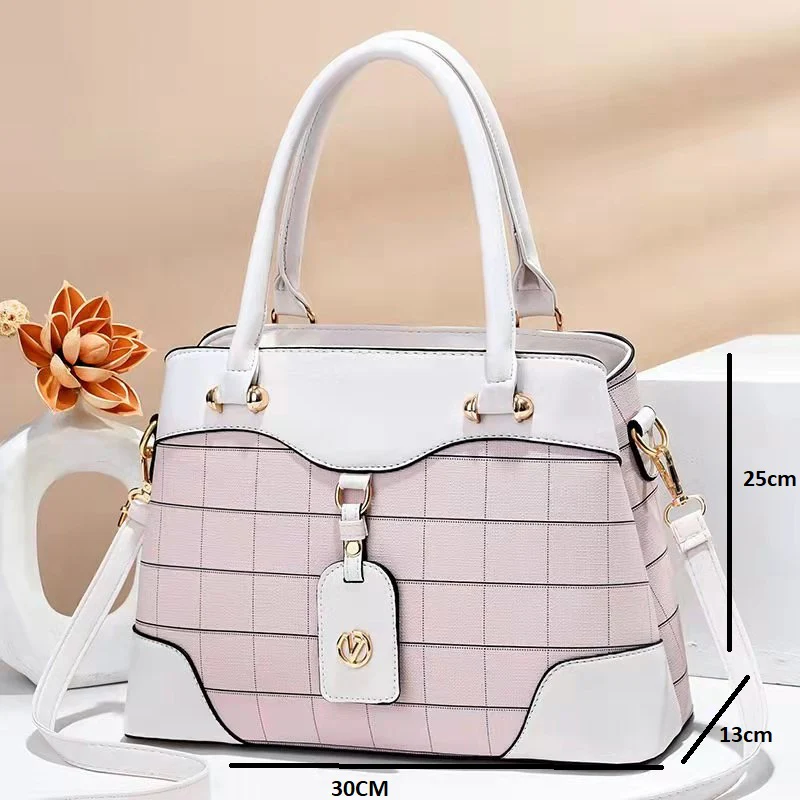 Girls Check Leather Handbags | Stylish & Functional | Makeup Bag 6910-5 - Image 2