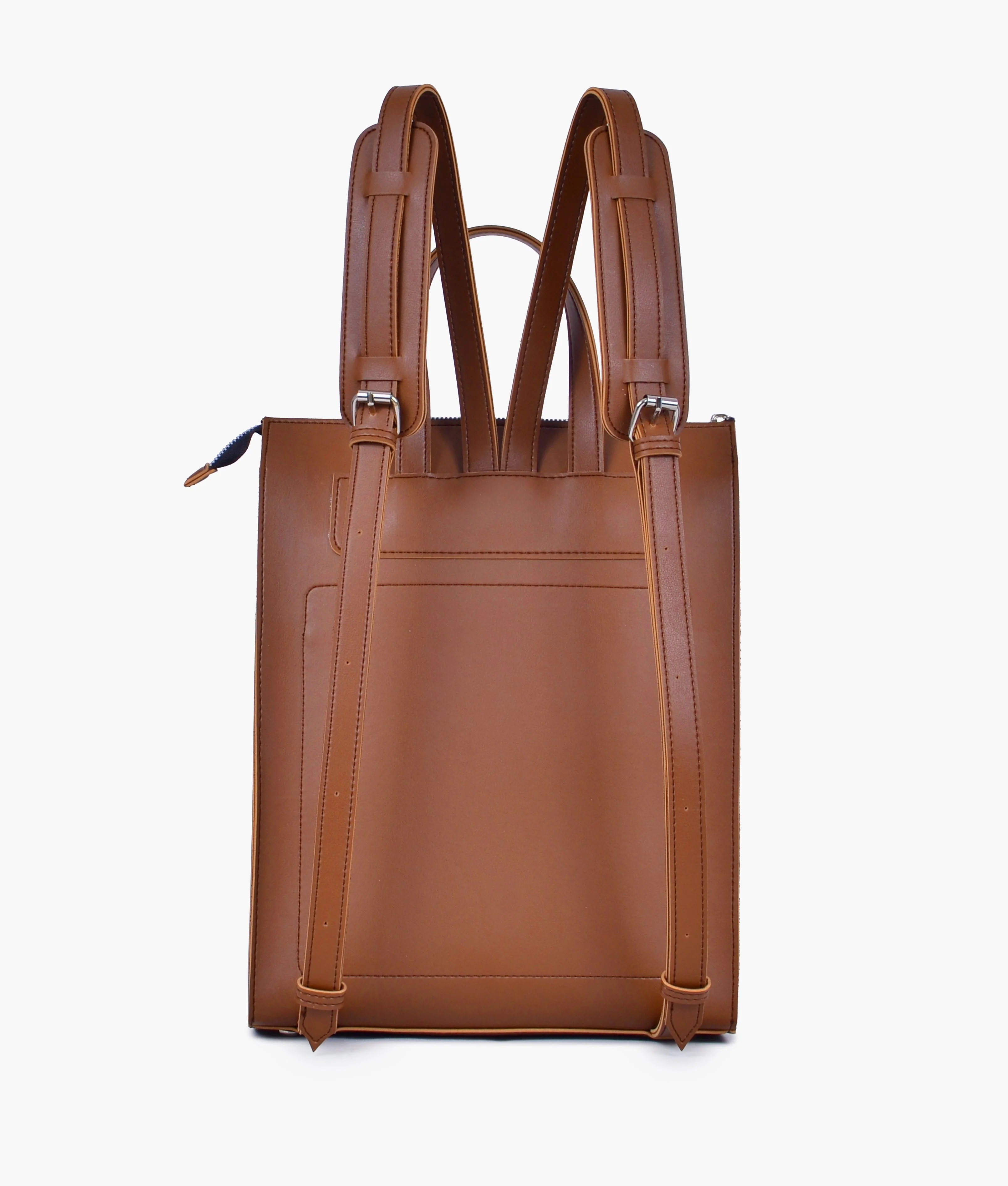 Musterd Leather Backpacks For women-Chic Zipper Closure Backpack 557-2 - Image 4