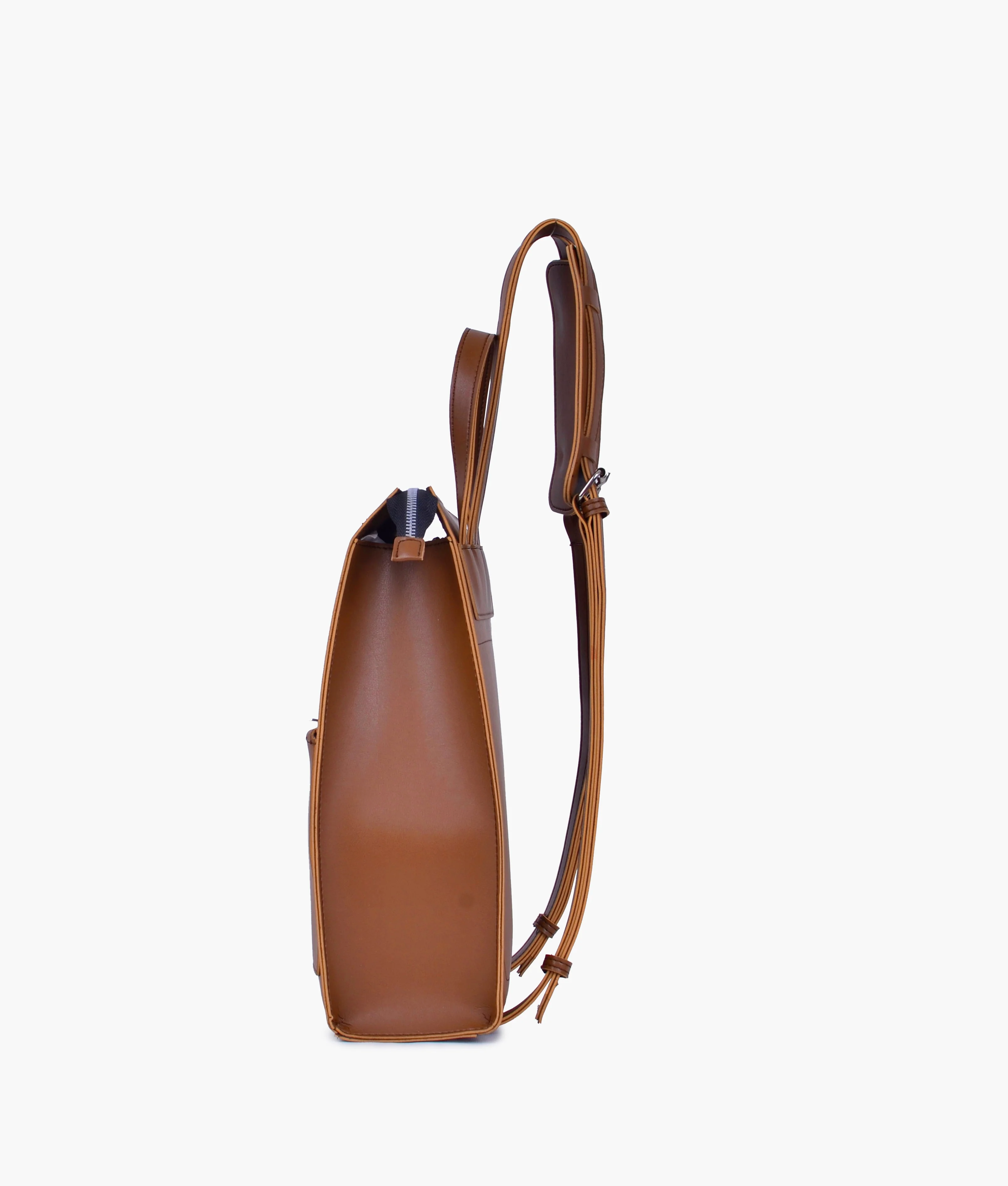Musterd Leather Backpacks For women-Chic Zipper Closure Backpack 557-2 - Image 5