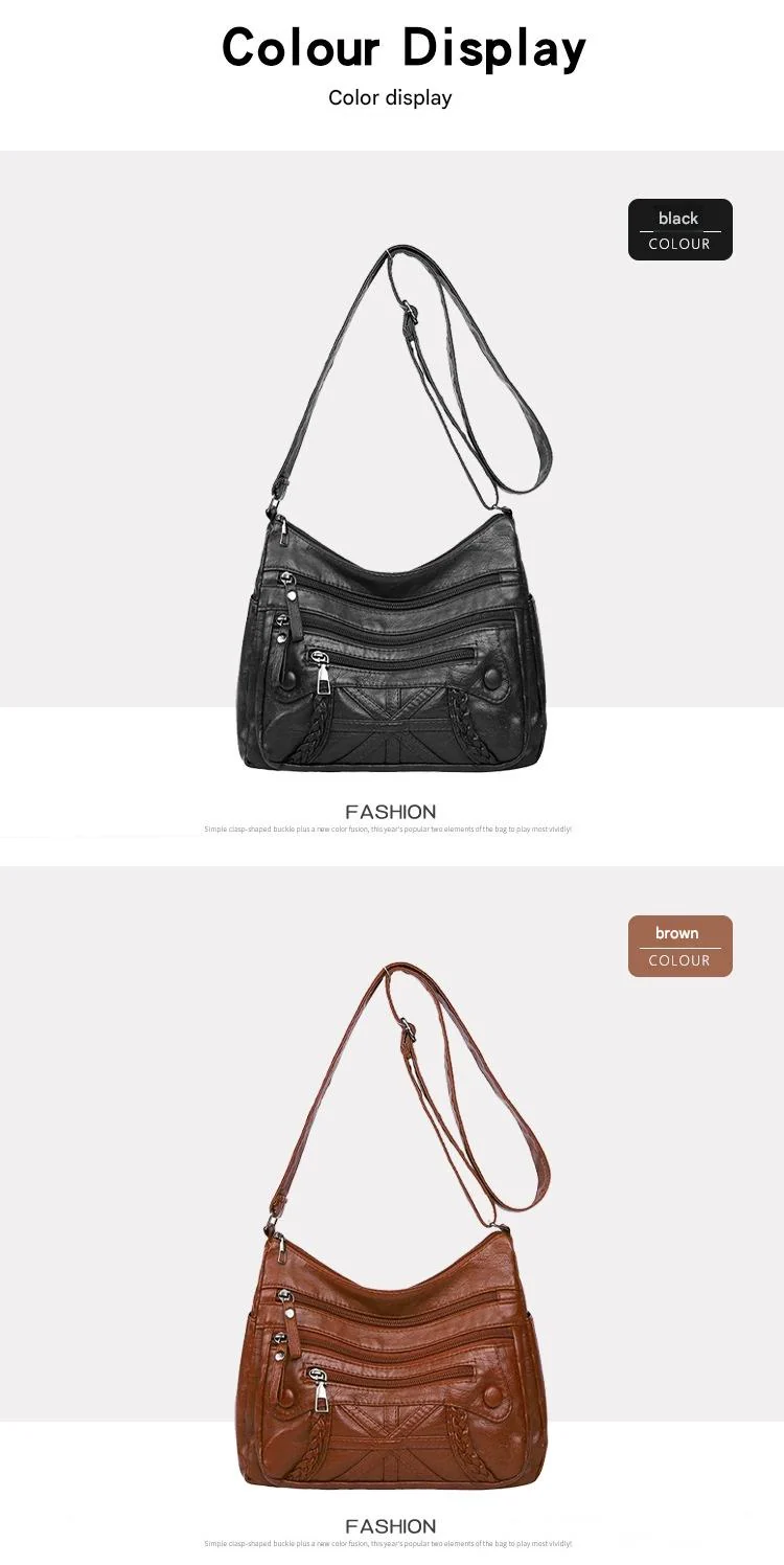 New Fashion All-match Middle-aged and Elderly Mother's Bag Large Capacity Shoulder Crossbody Bag 8026 - Image 18