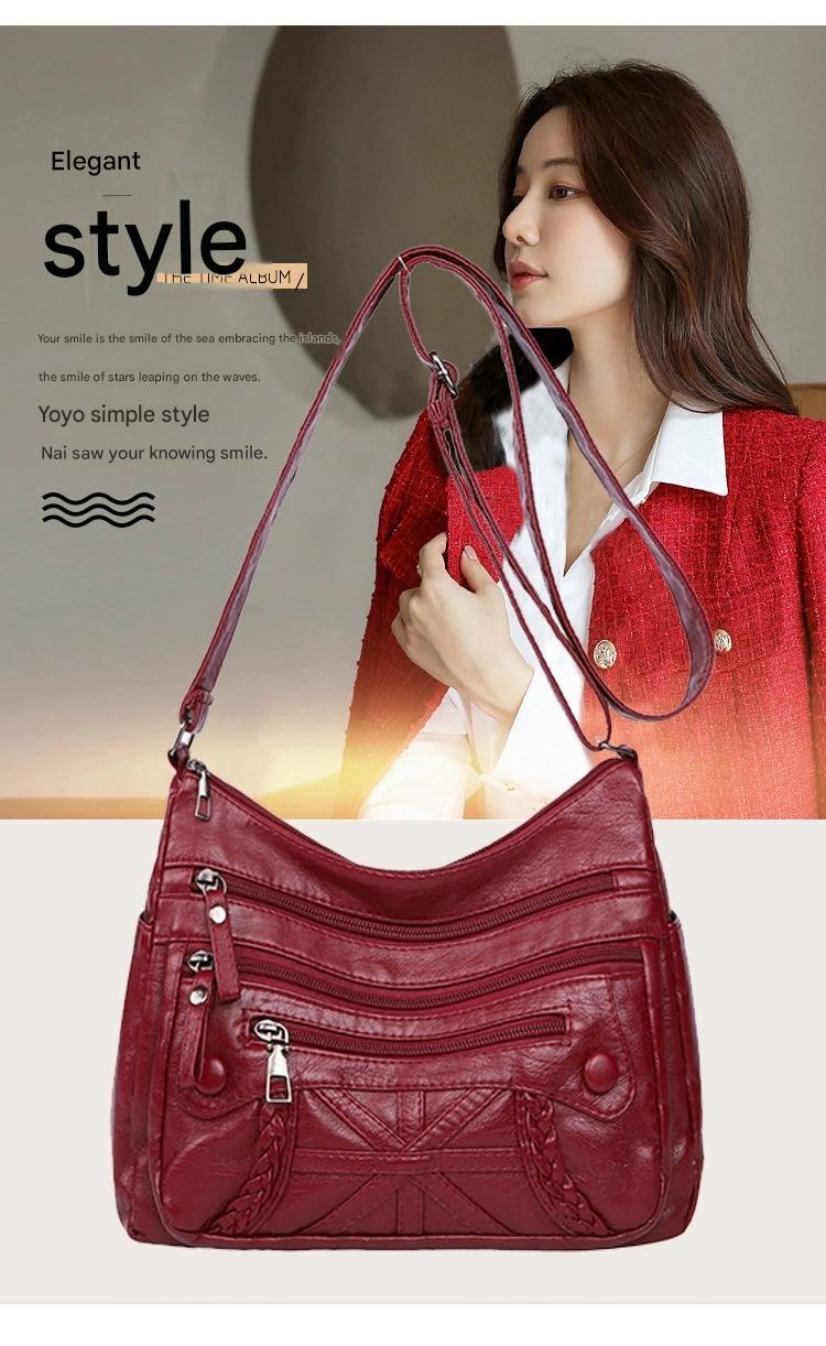 New Fashion All-match Middle-aged and Elderly Mother's Bag Large Capacity Shoulder Crossbody Bag 8026 - Image 2