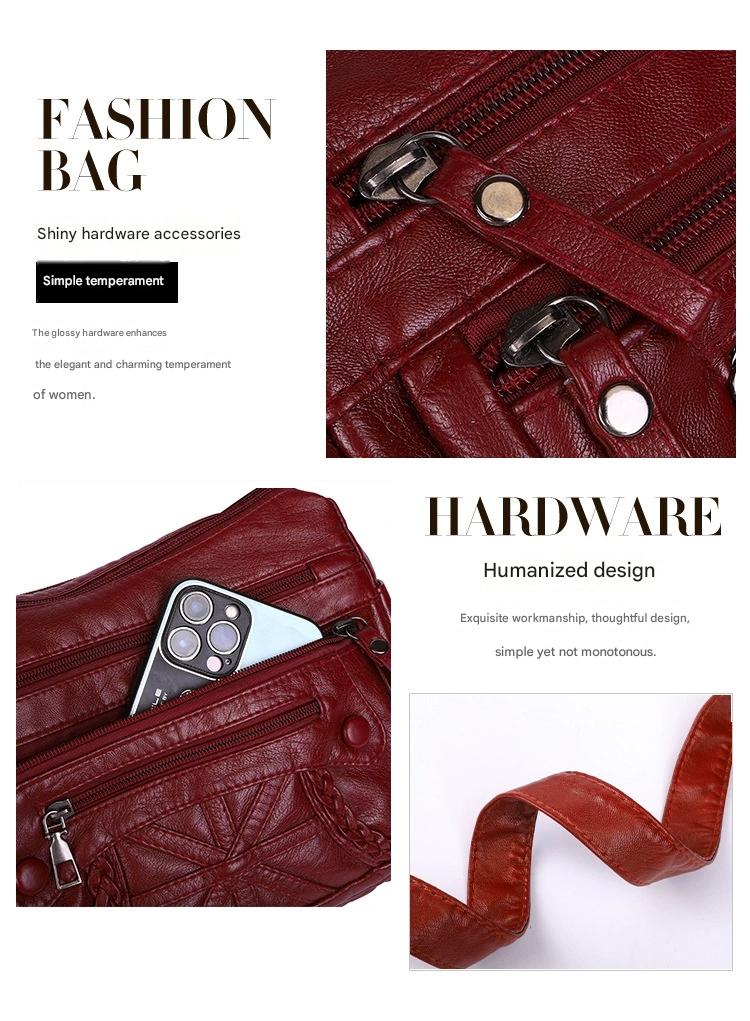 New Fashion All-match Middle-aged and Elderly Mother's Bag Large Capacity Shoulder Crossbody Bag 8026 - Image 3