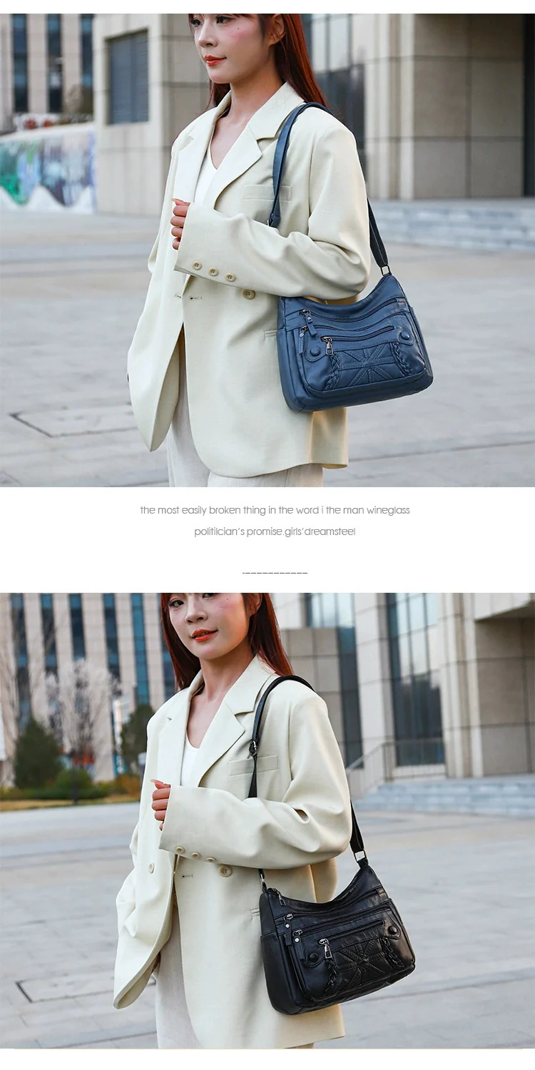 New Fashion All-match Middle-aged and Elderly Mother's Bag Large Capacity Shoulder Crossbody Bag 8026 - Image 4