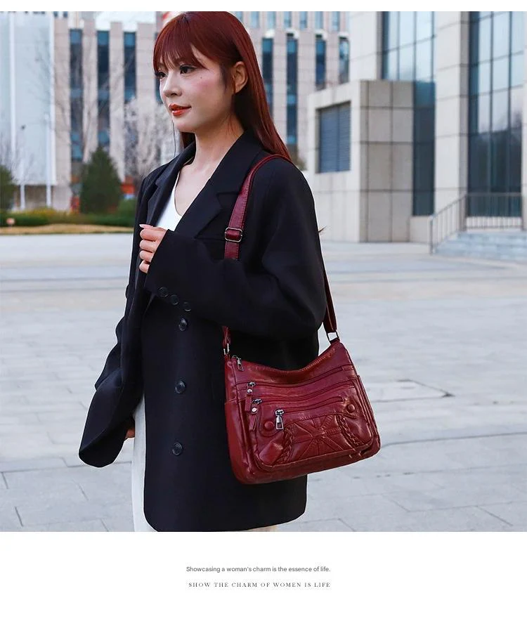 New Fashion All-match Middle-aged and Elderly Mother's Bag Large Capacity Shoulder Crossbody Bag 8026 - Image 6