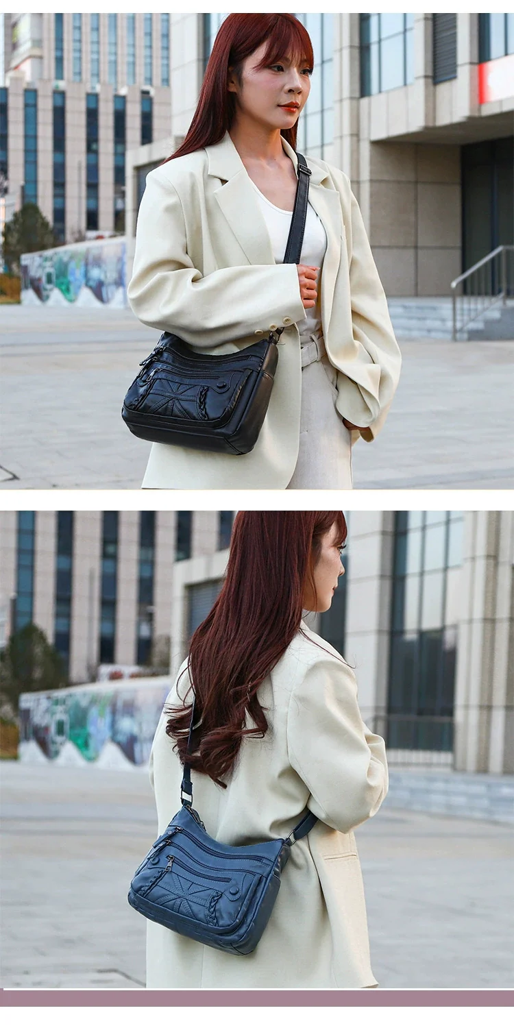 New Fashion All-match Middle-aged and Elderly Mother's Bag Large Capacity Shoulder Crossbody Bag 8026 - Image 8