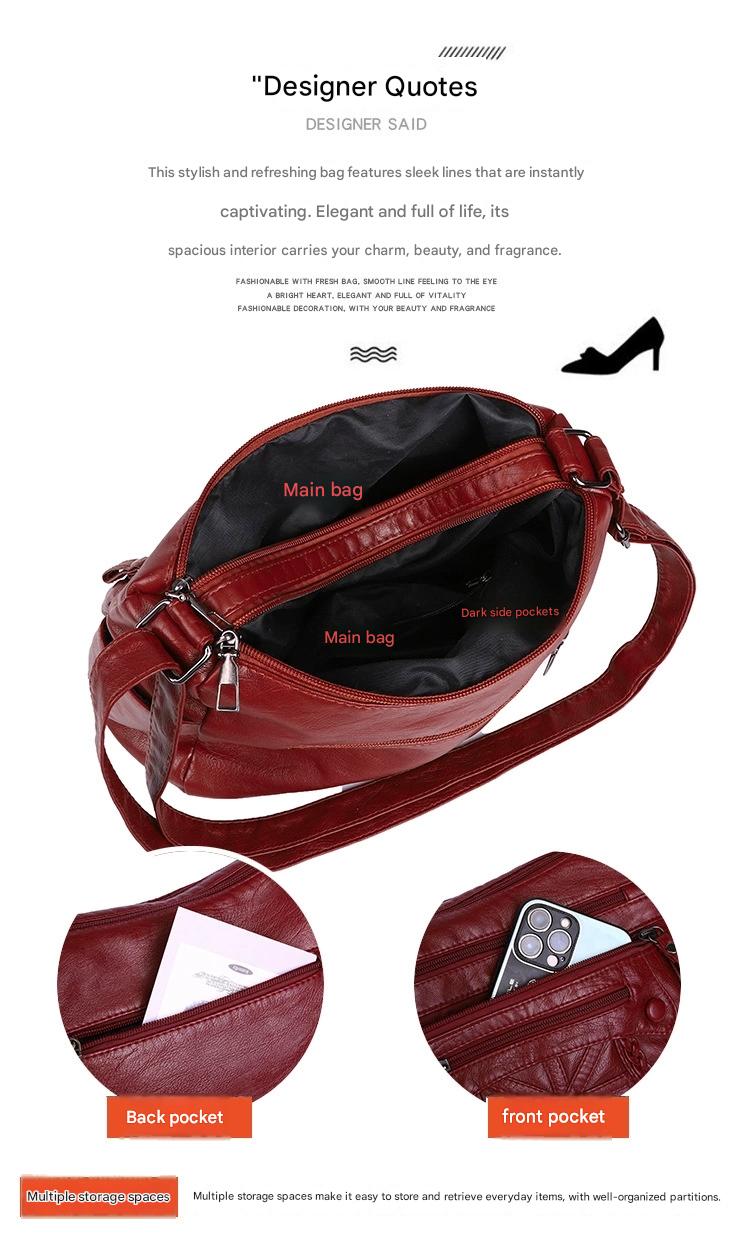New Fashion All-match Middle-aged and Elderly Mother's Bag Large Capacity Shoulder Crossbody Bag 8026 - Image 9