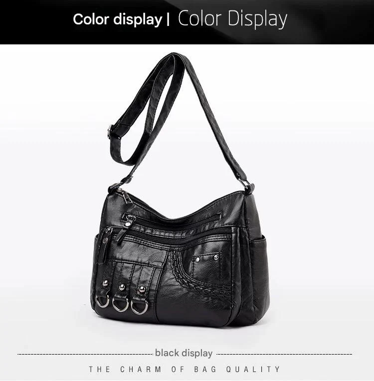 New Fashion Large-Capacity Woven Crossbody Bag, Korean Style, Simple and Elegant, Multi-Compartment, Soft Leather with a High-End Feel 8036 - Image 23