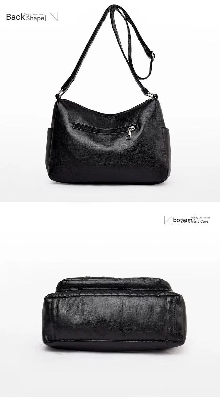New Fashion Large-Capacity Woven Crossbody Bag, Korean Style, Simple and Elegant, Multi-Compartment, Soft Leather with a High-End Feel 8036 - Image 25