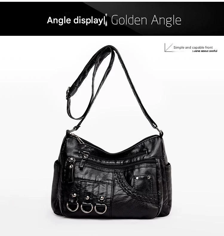 New Fashion Large-Capacity Woven Crossbody Bag, Korean Style, Simple and Elegant, Multi-Compartment, Soft Leather with a High-End Feel 8036 - Image 26