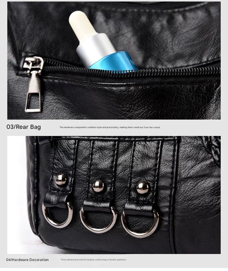 New Fashion Large-Capacity Woven Crossbody Bag, Korean Style, Simple and Elegant, Multi-Compartment, Soft Leather with a High-End Feel 8036 - Image 30