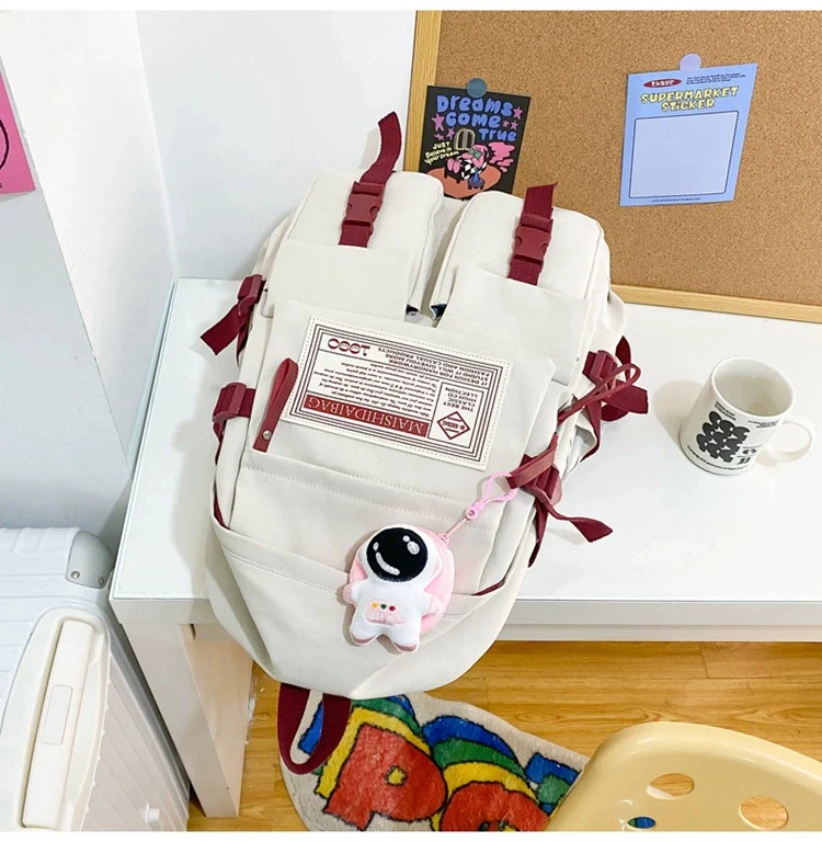 New Fashionable Backpack for Junior High School Students, College Students, Girls ZK411 - Image 11