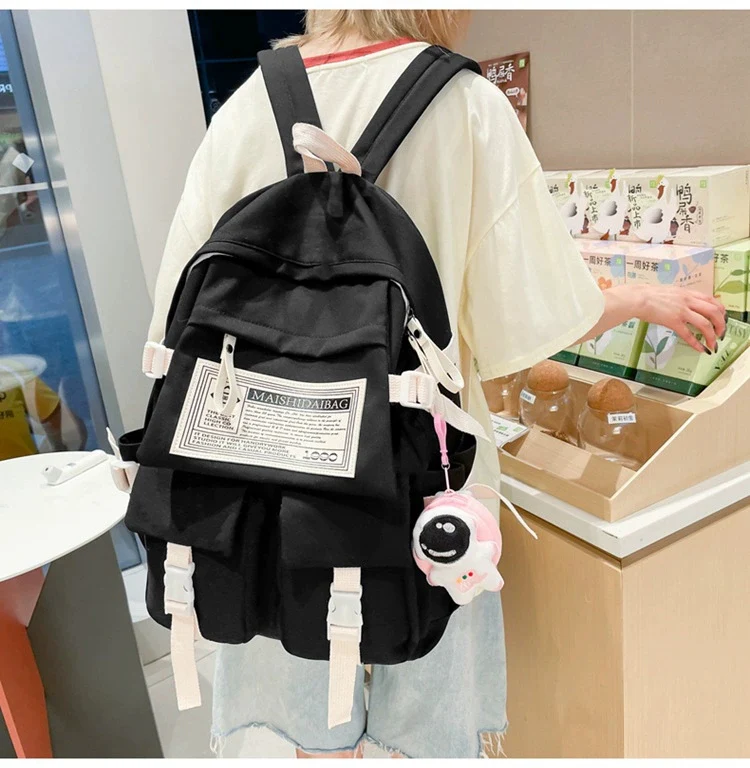 New Fashionable Backpack for Junior High School Students, College Students, Girls ZK411 - Image 17