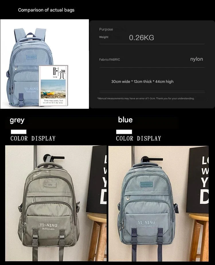 New Thickened Backpack Multi-Layer Zipper Buckle Backpack Cushioning Strap Wear-Resistant Good Quality Backpack for Women ZK412 - Image 3
