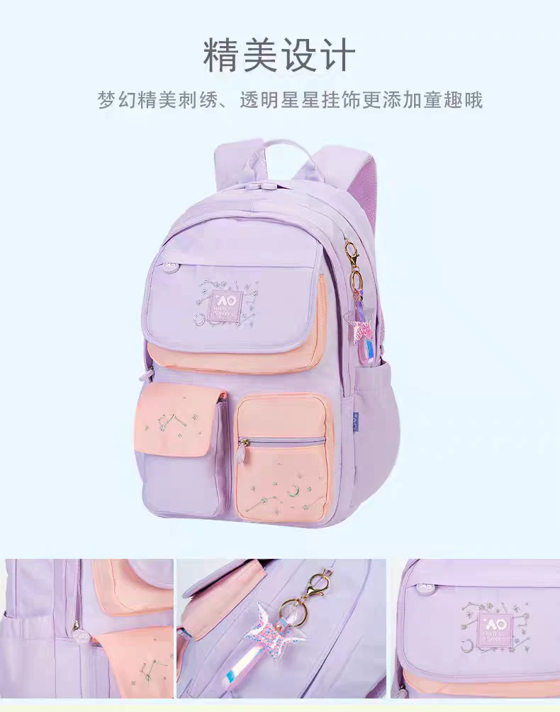 Pastel Dream Backpack – Cute School Bag for Girls with Stylish Design | HD0022 ( Best For Playgroup to 3rd Class) - Image 4