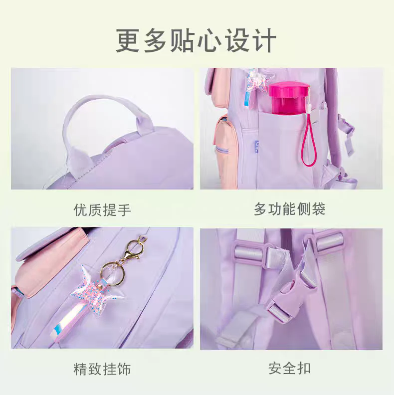 Pastel Dream Backpack – Cute School Bag for Girls with Stylish Design | HD0022 ( Best For Playgroup to 3rd Class) - Image 5