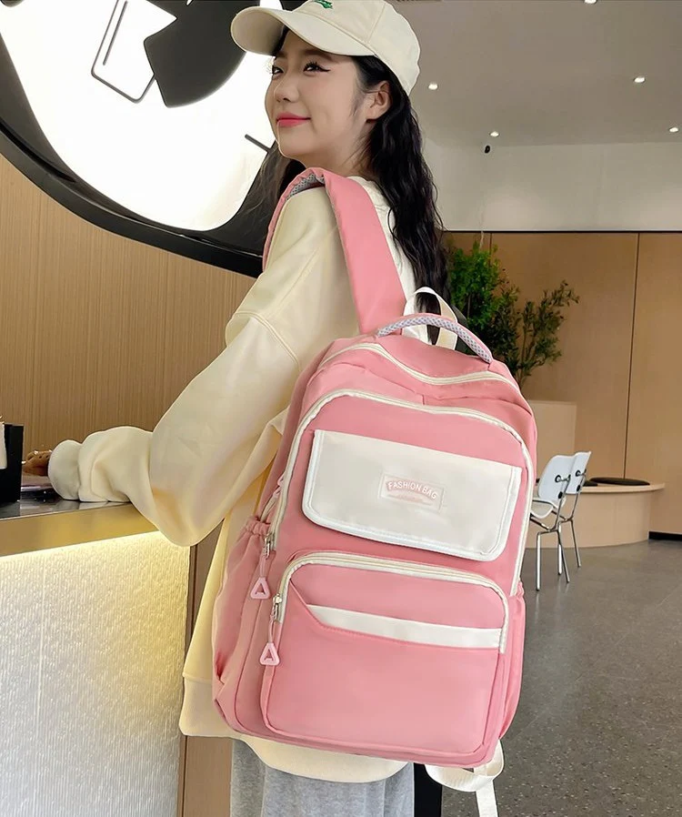 Pink Cute Fashion School Backpack 05 - Image 10