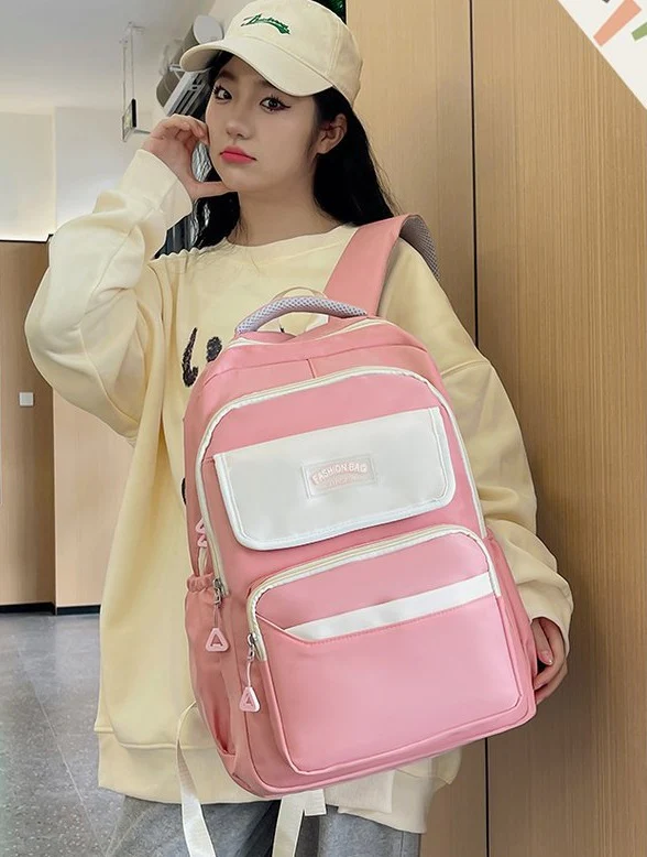 Pink Cute Fashion School Backpack 05 - Image 2