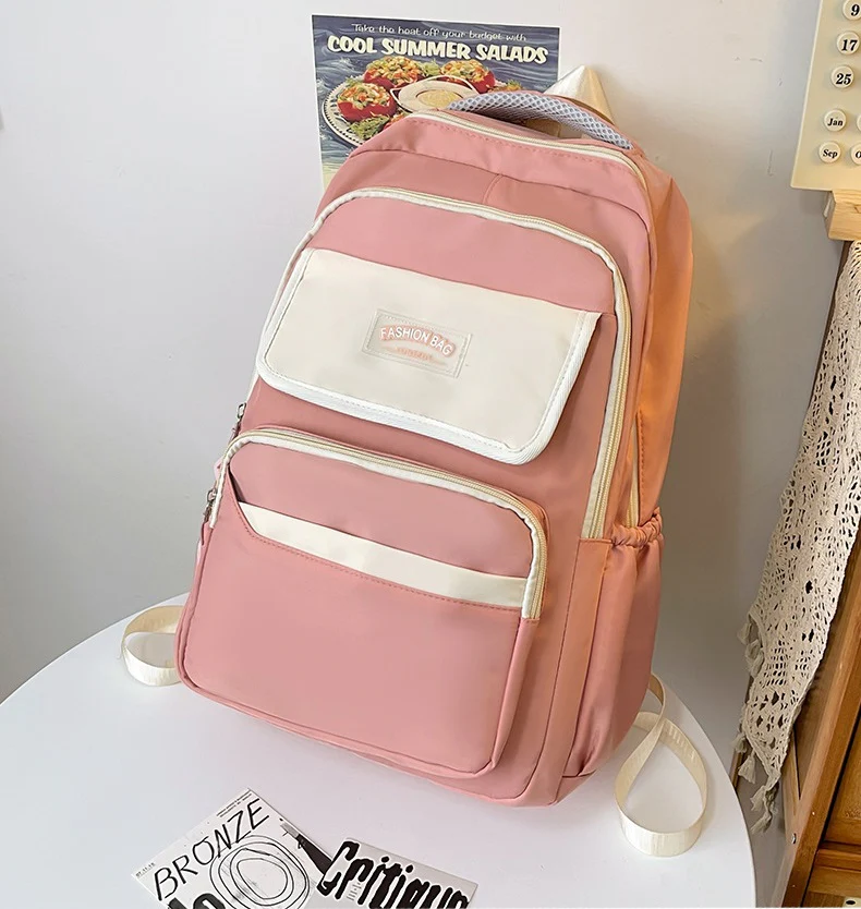 Pink Cute Fashion School Backpack 05 - Image 3