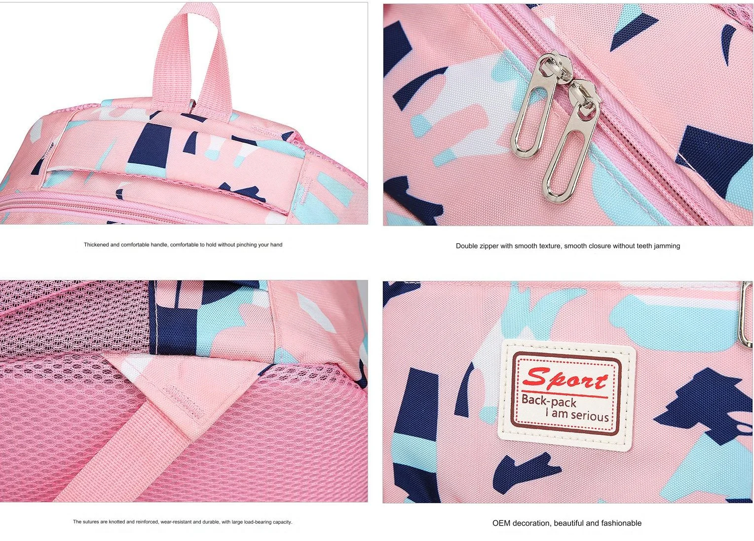 School Bag Multifunction Colorful Printing Backpack 1639-7 - Image 8
