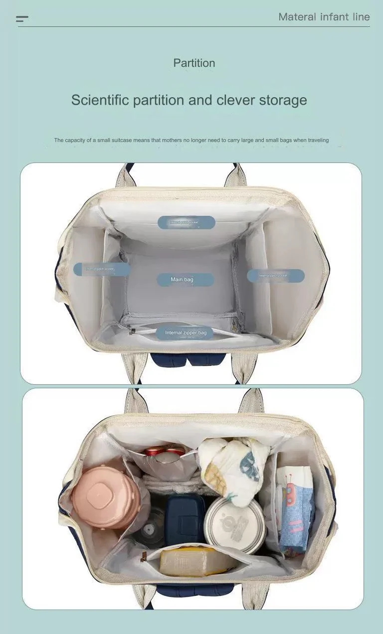 Travel Backpack Nursing Bag for Baby Care Women's Fashion Bag MJ260 - Image 7