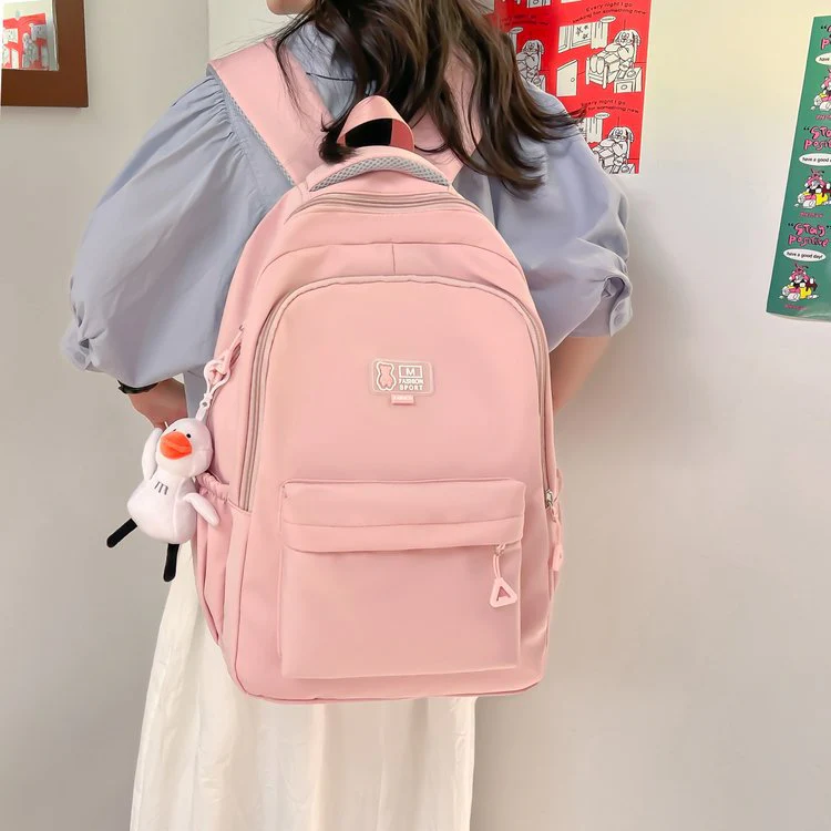 Pink Student Schoolbag Junior High School Boys and Girls Backpack 1688-11 - Image 2