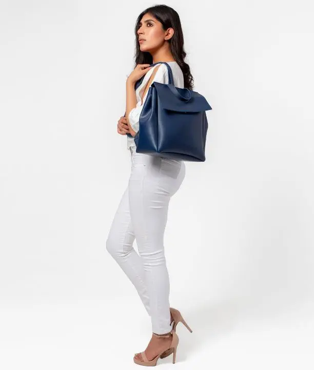 Blue Women Leather Backpacks 557 - Image 3