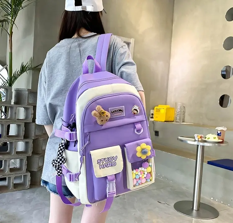 New High School Five-Piece set of Multi-Compartment Fashion Schoolbag 3002 - Image 2