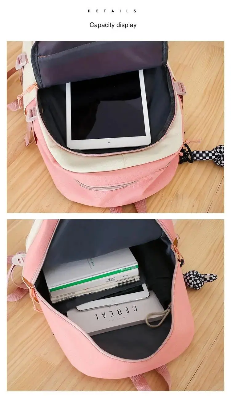 New High School Five-Piece set of Multi-Compartment Fashion Schoolbag 3002 - Image 5
