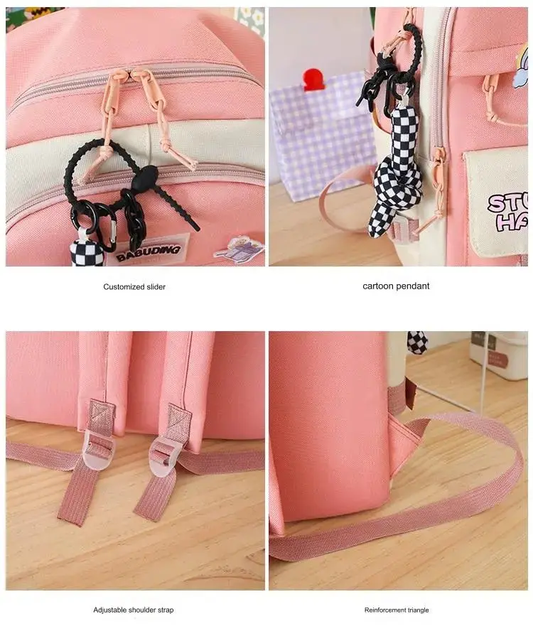 New High School Five-Piece set of Multi-Compartment Fashion Schoolbag 3002 - Image 7