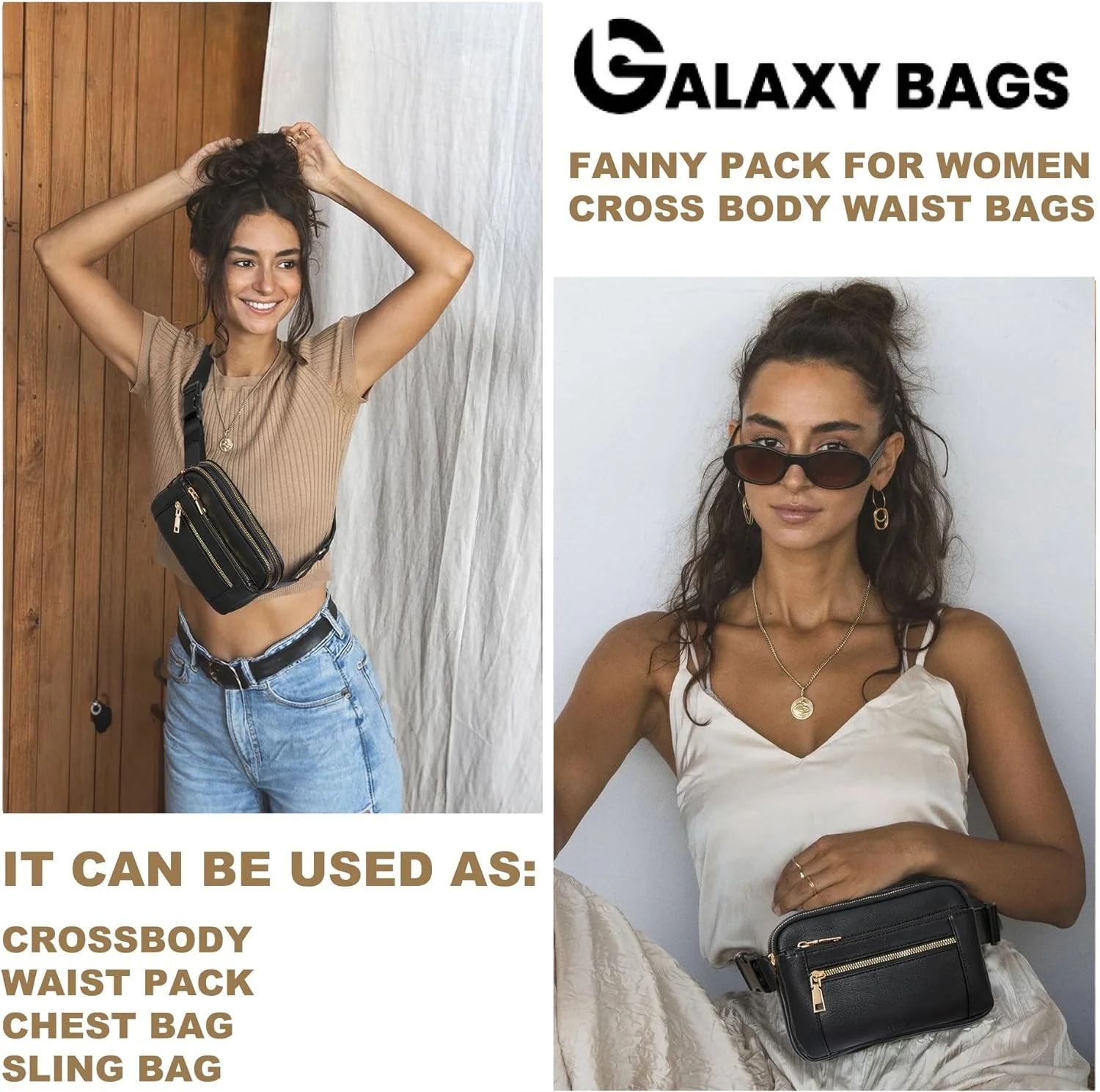 Premium Leather Fanny Pack - Lightweight Waist Bag with Adjustable Belt - Image 2