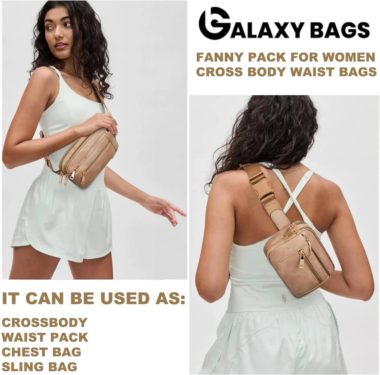 Premium Leather Fanny Pack - Lightweight Waist Bag with Adjustable Belt - Image 3