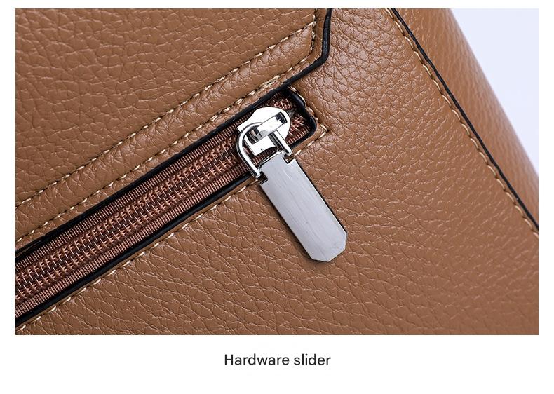 Premium Leather Crossbody Bag with Metallic Details 555-8 - Image 3