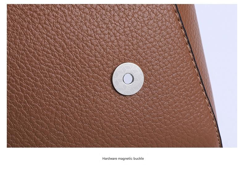 Premium Leather Crossbody Bag with Metallic Details 555-8 - Image 4