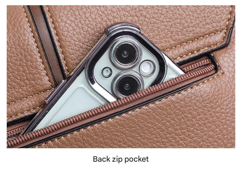 Premium Leather Crossbody Bag with Metallic Details 555-8 - Image 5
