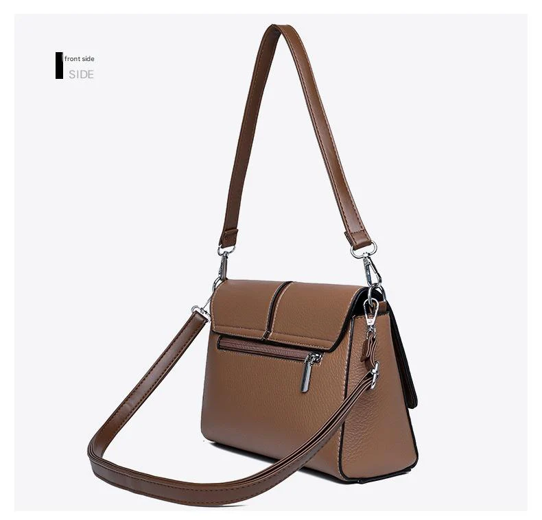 Premium Leather Crossbody Bag with Metallic Details 555-8 - Image 6