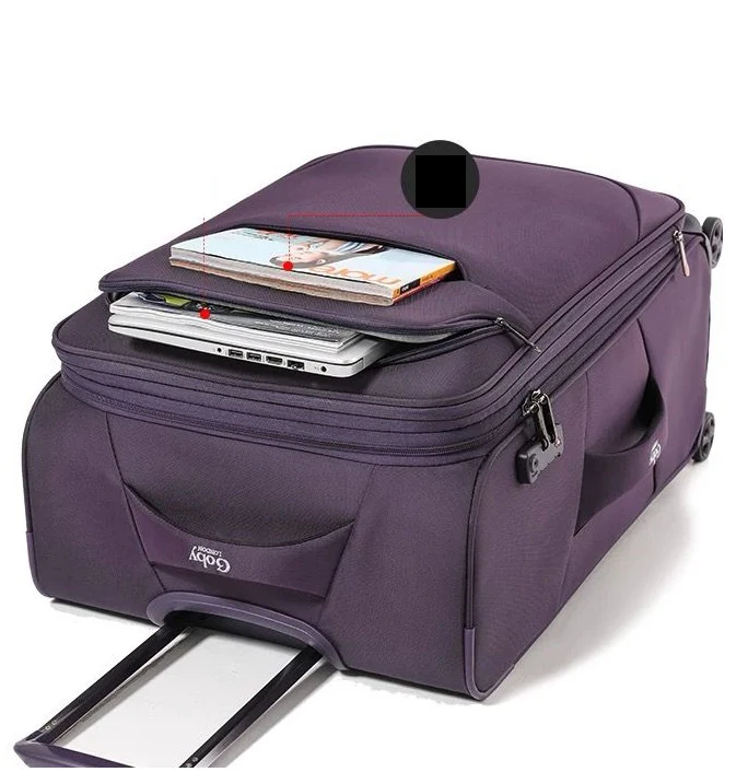 Purple  Goby London Carry-On Luggage Suitcase 3Pcs Sets On Wheels Oxford Luggage 3006 - Image 6