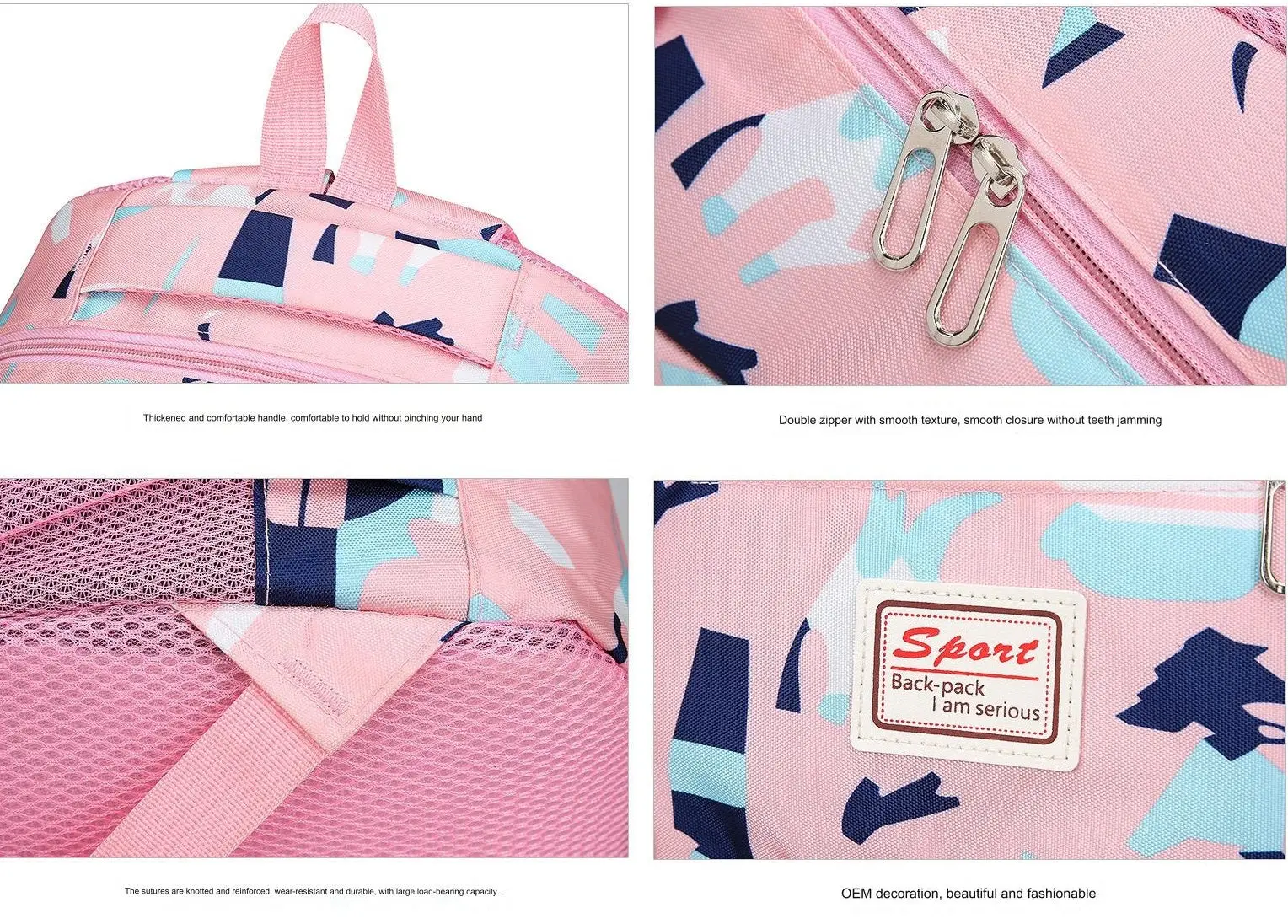 School Bag Multifunction Colorful Printing Backpack 1639-7 - Image 8