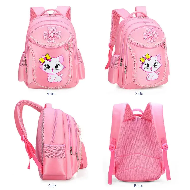 3 Pieces Trolly Pink Cat Children Backpack School Bags for girls 4136-1 - Image 3