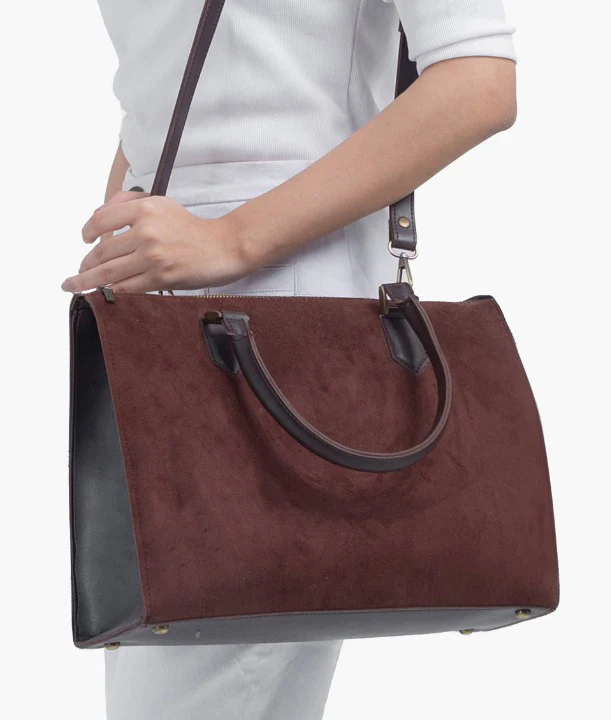 Brown Velvet Handbag For Women 599 - Image 2