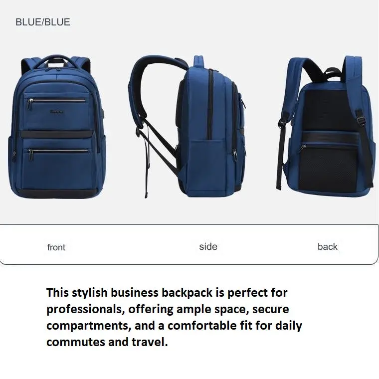 Anti-theft Business Laptop Backpack Bag for Men Women with USB Charging Port 1229 - Image 3