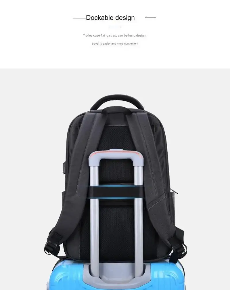 Anti-theft Business Laptop Backpack Bag for Men Women with USB Charging Port 1229 - Image 5